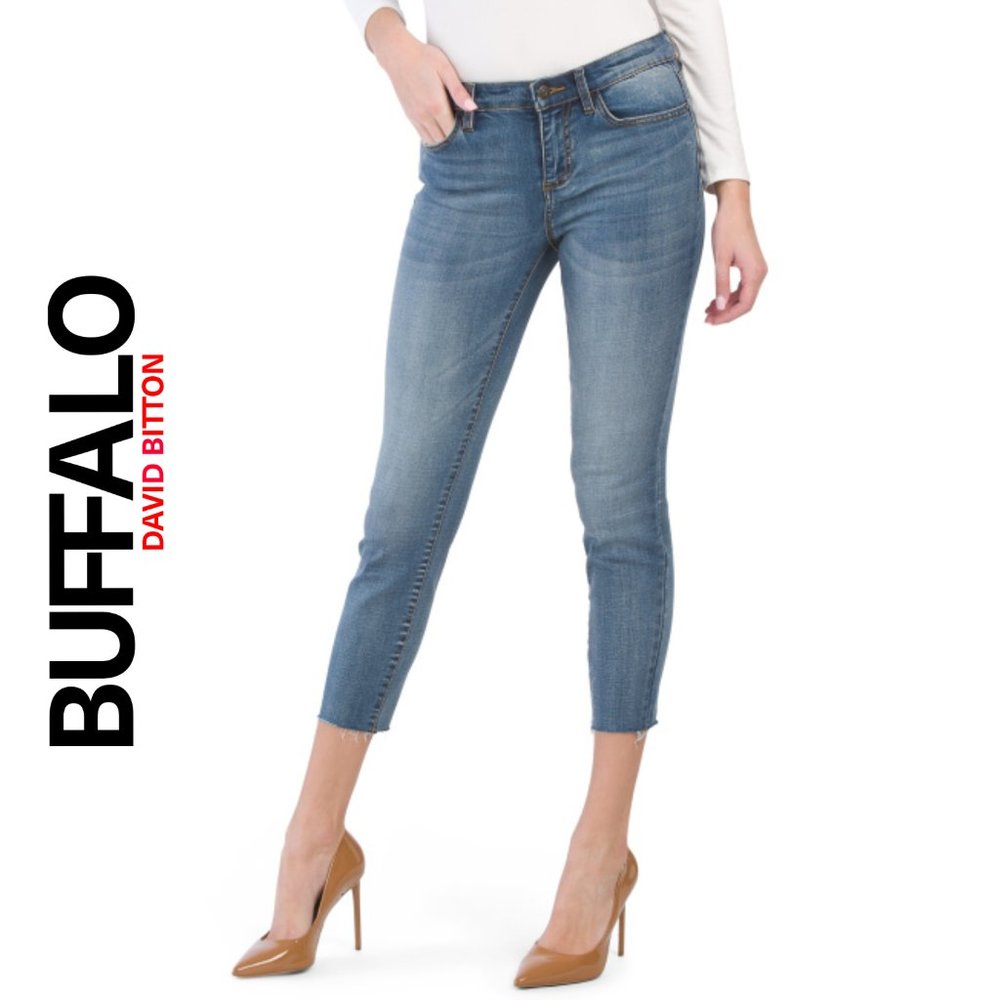 NWT BUFFALO DAVID BITTON Faith Raw Cuff Jeans - Picture 1 of 6